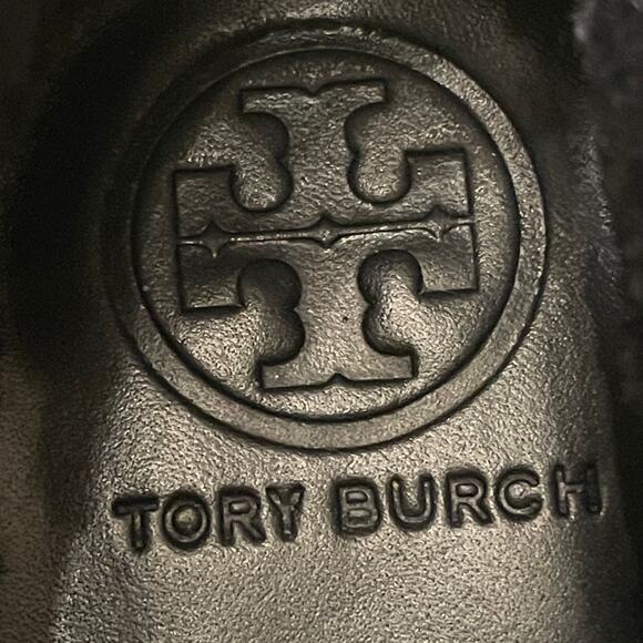 Tory Burch Hilary Suede Chukka Booties | Black Lace-Up, Block Heel, 8M - Picture 5 of 13